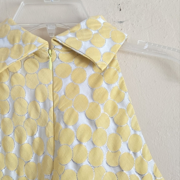 Corey Lynn Calter Suzi Rolled Collar Yellow Swing Dress Size 6 - Picture 5 of 14
